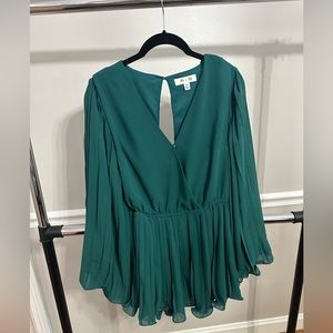She + Sky dressy green romper, worn once, size medium